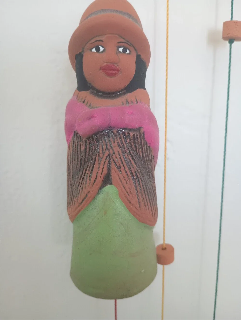Cholitos Terracotta  Three-Figure Ceramic Wall Hanging — Multicolor